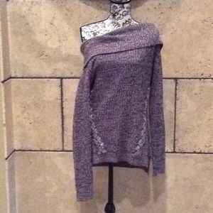 Cowl neck off shoulders sweater